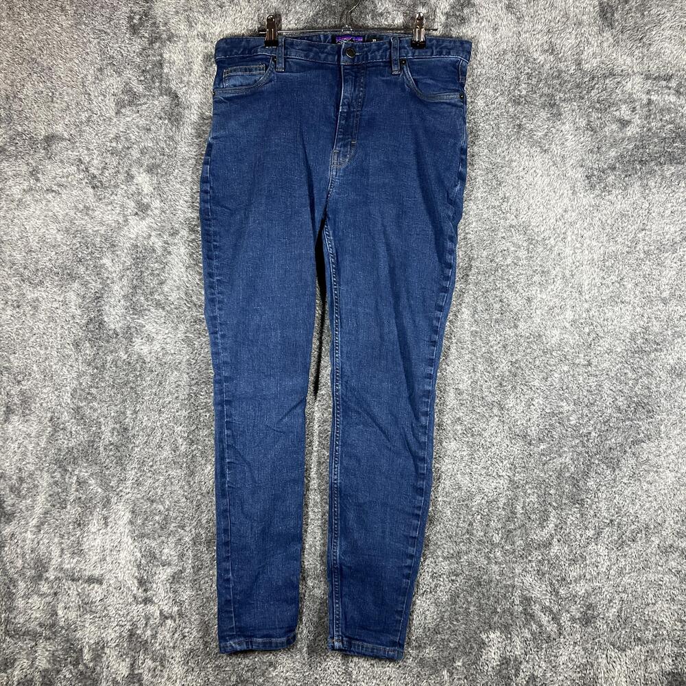 Patagonia Jeans Womens 32 Blue Dark Wash Skinny Slim Stretch Denim 5-Pocket